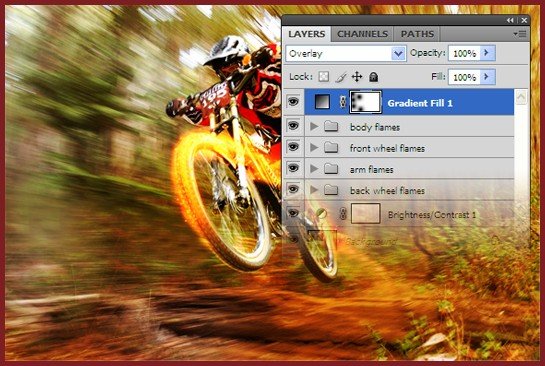 Design an Awesome Bike Racer with Fire Effect in Photoshop